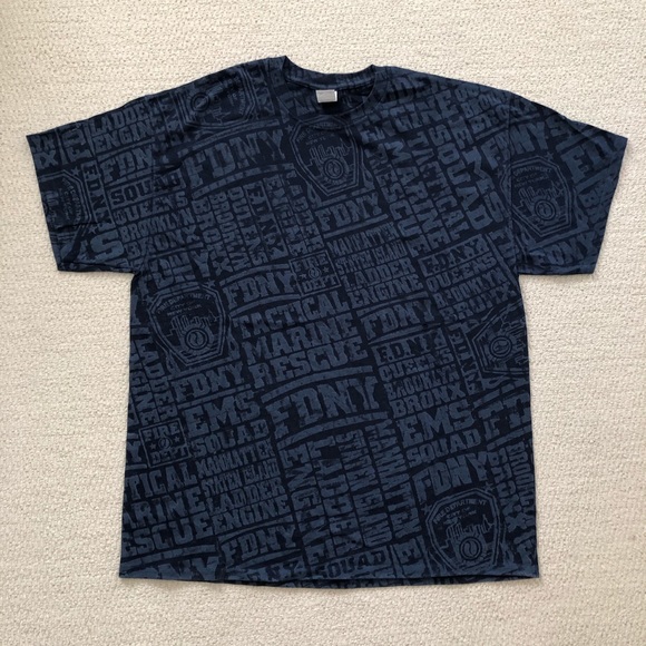 Retro New York Fire Dept All Over Print Tee - Picture 4 of 6